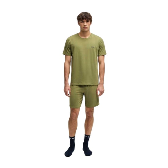 Boss Mens Mixmatch Crew Neck Short-Sleeved T-Shirt (Mid Green) - Image 4