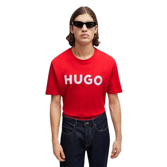 Hugo Heren-T-shirt met Dulivio-logo in contrasterende kleuren (Rood, Wit) - Image 1