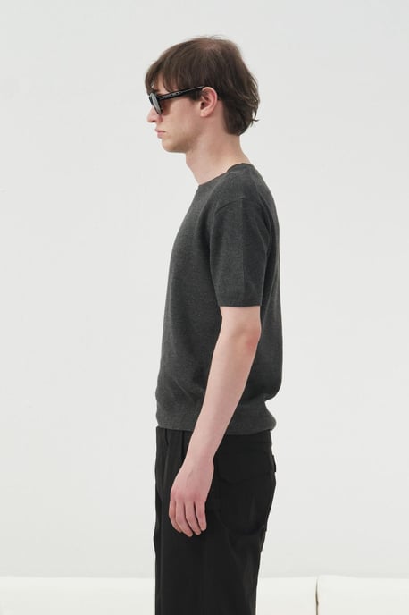 Herr T-shirt i bomull med rundringning - Image 2