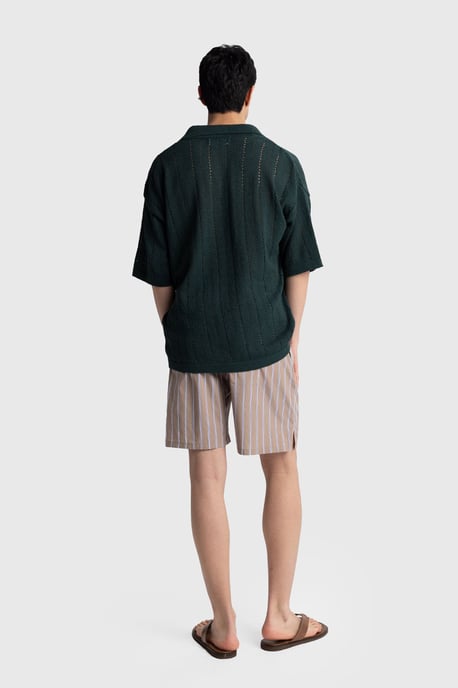 Men's Relaxed Cotton Textured Polo T-Shirt - Image 3