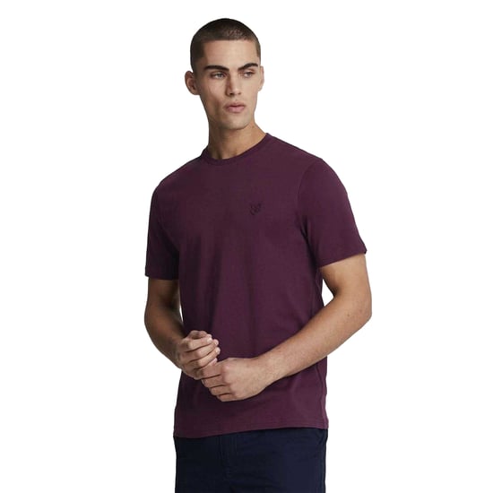 Lyle & Scott T-shirt för män med ton-i-ton-mönster och rund halsringning (Röd) - Image 1