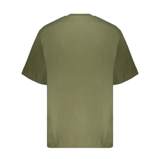 Off White Herr Bokig Bokstavstrykt Crew Neck T-shirt (Moss/Vit) - Image 2