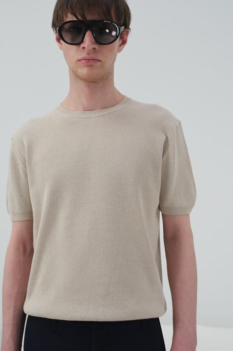 Herrarnas T-shirt med rund hals i bomull - Image 1