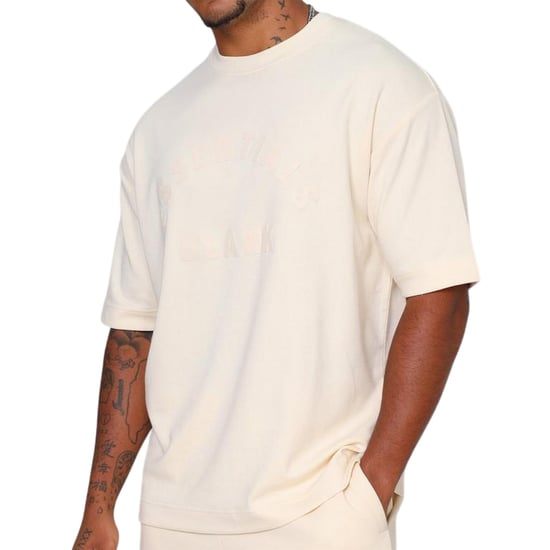 Blank Essentials Mens Arch Crew Neck T-Shirt (Summer Sand) - Image 3