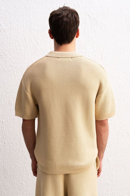Herrars T-shirt med polo-krafter i bomull - Image 2