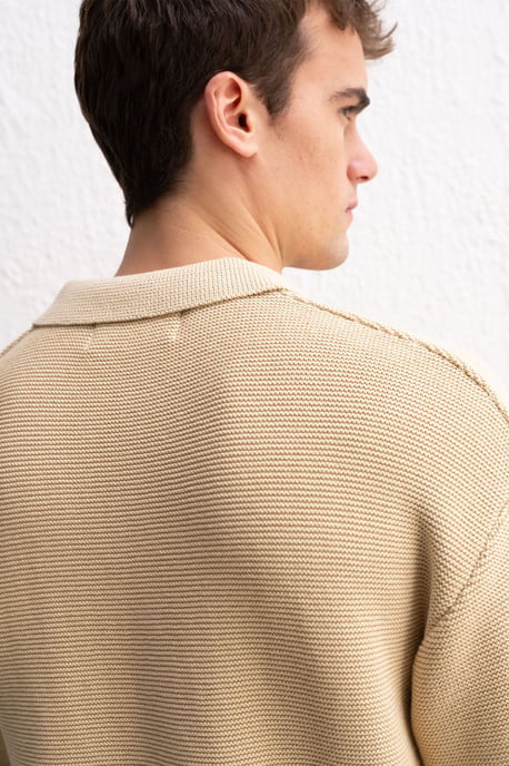 Herrars T-shirt med polo-krafter i bomull - Image 3