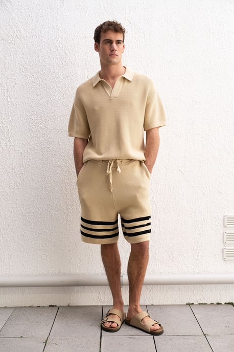 Herrars T-shirt med polo-krafter i bomull - Image 4