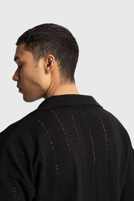 Men's Relaxed Cotton Textured Polo T-Shirt - Image 5