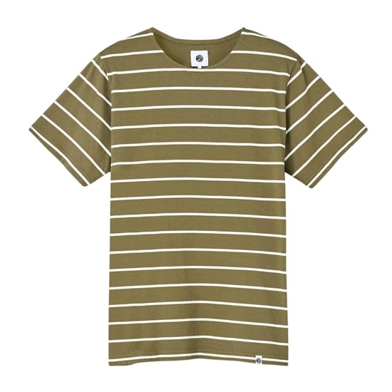 Pretty Green Mens Striped Regular T-Shirt (Khaki Green) - Image 2