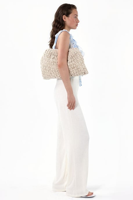 High-Waist Straight-Leg Crepe Trousers with Slit - Image 5