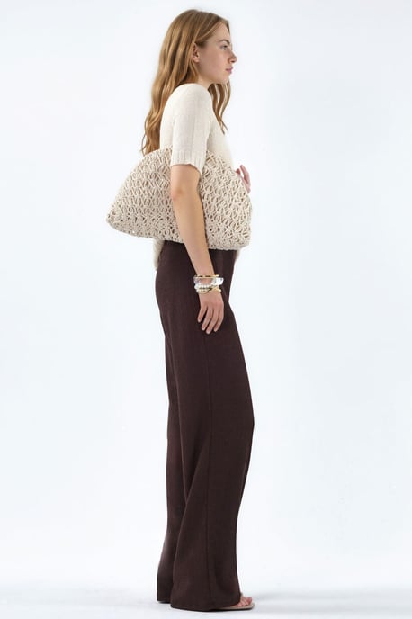 High-Waist Straight-Leg Crepe Trousers with Slit - Image 4