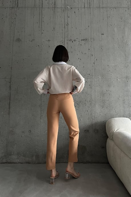 Hoge taille geplooide tailormade broek - Image 3