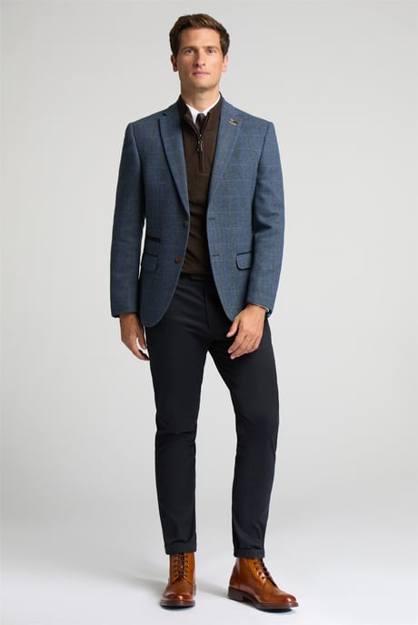 Single Breasted Long Sleeve Two Button Slim Fit Suit Jacket in Dark Blue - Image 6