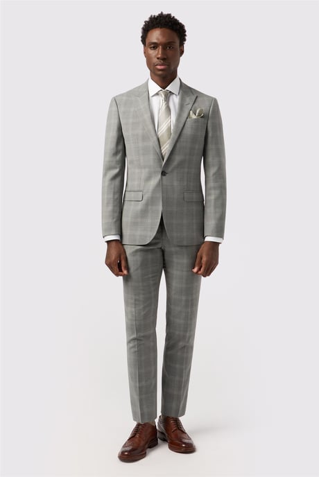 Single Breasted Long Sleeve One Button Tailored Suit Jacket in Silver - Image 4