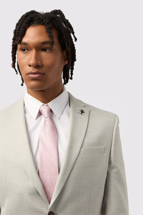 Single Breasted Long Sleeve Two Button V-neck Slim Fit Suit Jacket in Light Grey - Image 4