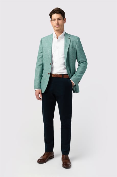 Single Breasted Long Sleeve Two Button Slim Fit Suit Jacket in Mint - Image 4