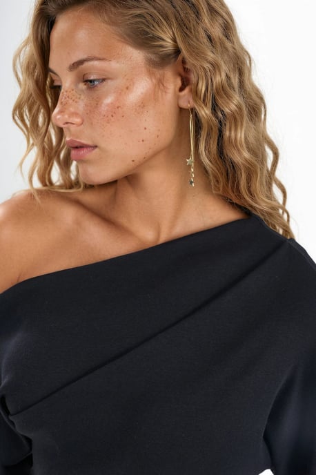 Vrouwen bootneck gebreide blouse met korte mouwen - Image 5