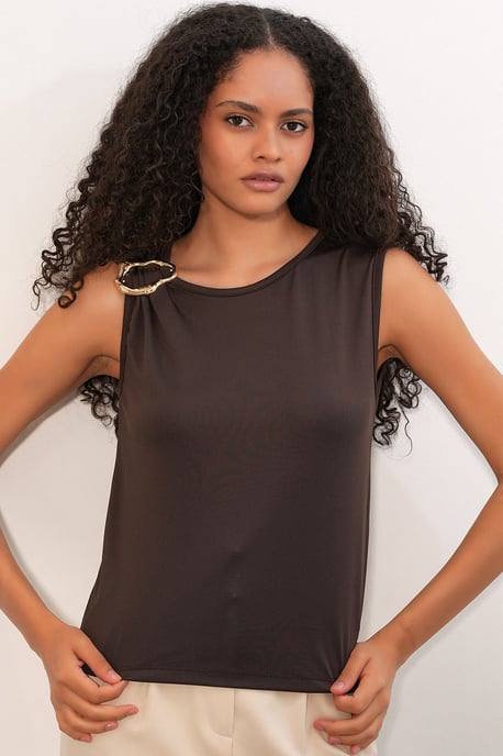 Mouwloze Geribbelde Brei Blouse - Image 3