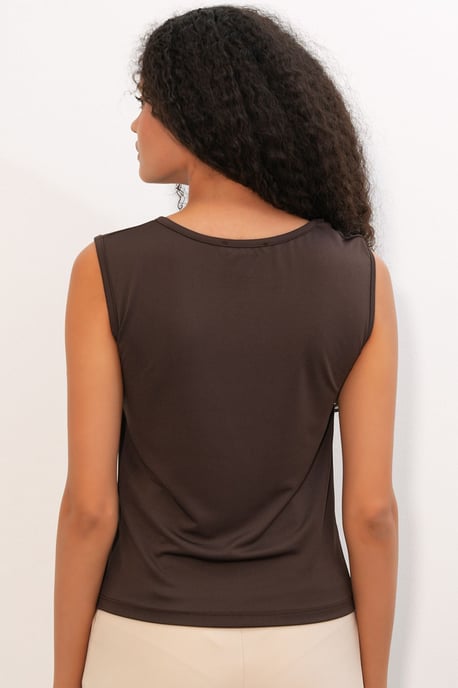 Mouwloze Geribbelde Brei Blouse - Image 6