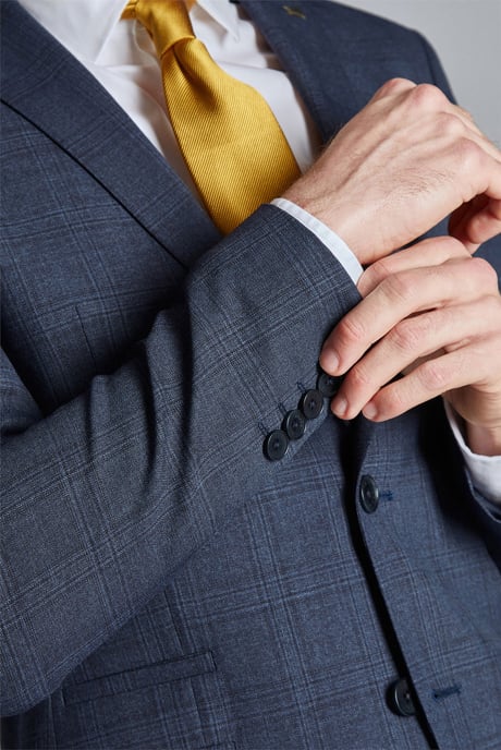 Long Sleeve Slim Fit Suit Jacket in Dark Blue - Image 2