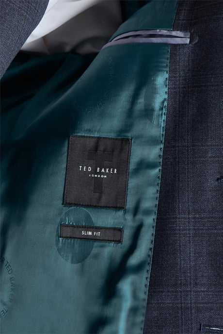 Long Sleeve Slim Fit Suit Jacket in Dark Blue - Image 4