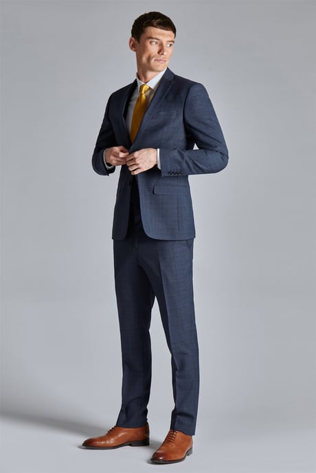 Long Sleeve Slim Fit Suit Jacket in Dark Blue - Image 6