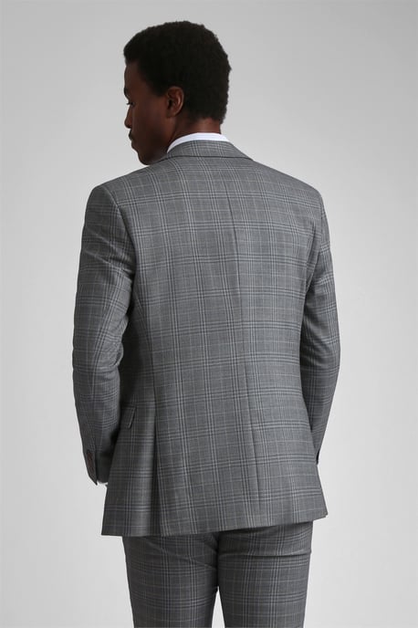 Long Sleeve Slim Fit Suit Jacket in Silver - Image 5