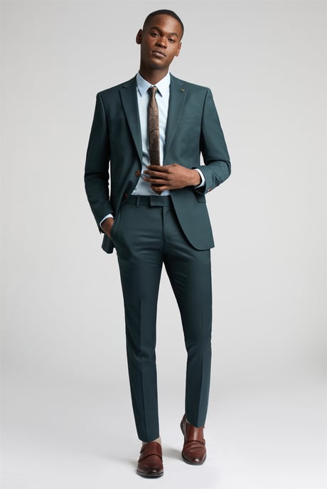 Long Sleeve V-neck Slim Fit Suit Jacket in Dark Blue - Image 5