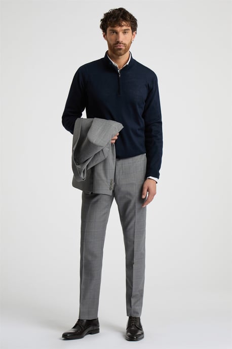Long Sleeve Slim Fit Suit Jacket in Grey - Image 5
