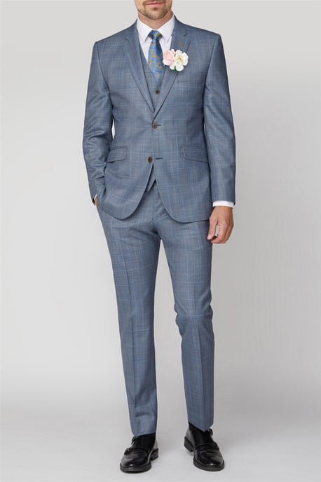 Long Sleeve Regular Suit Jacket in Light Blue - Image 3