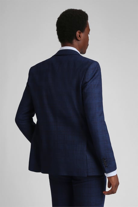 Long Sleeve Slim Fit Suit Jacket in Navy - Image 6