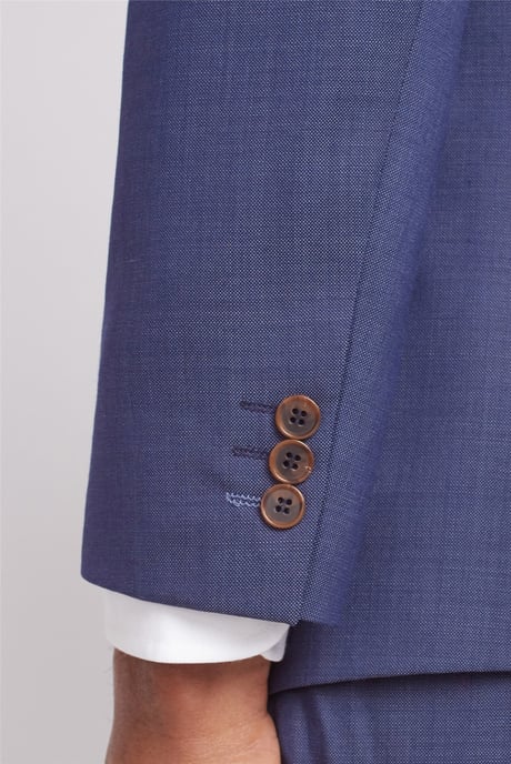 Long Sleeve Slim Fit Suit Jacket in Blue - Image 6