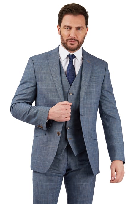 Long Sleeve Regular Suit Jacket in Light Blue - Image 3