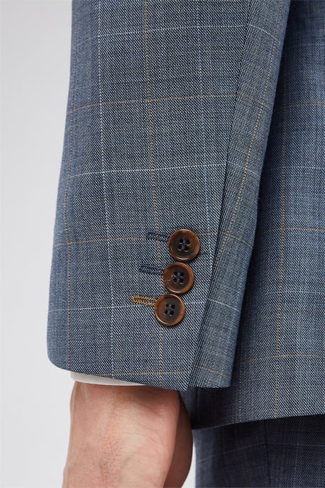 Long Sleeve Regular Suit Jacket in Light Blue - Image 5