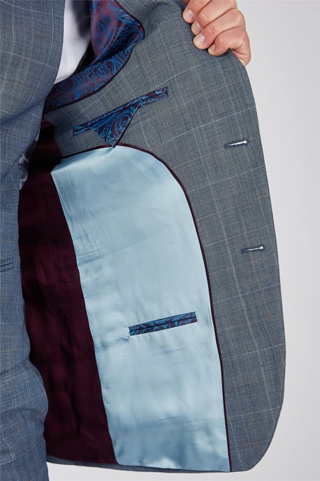 Long Sleeve Regular Suit Jacket in Light Blue - Image 6