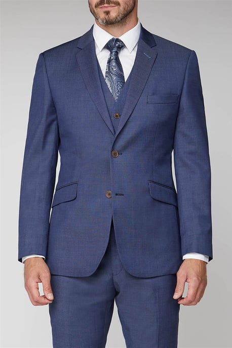 Long Sleeve Regular Suit Jacket in Blue - Image 1