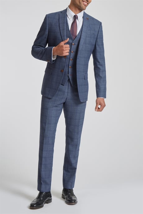 Long Sleeve Slim Fit Suit Jacket in Light Blue - Image 2