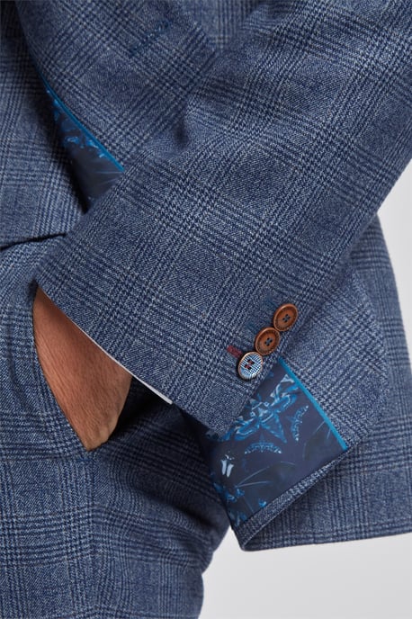 Long Sleeve Slim Fit Suit Jacket in Light Blue - Image 6