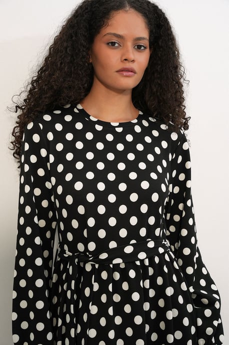 Bloemrijke Maxi Trui Jurk met Strikdetail - Image 3