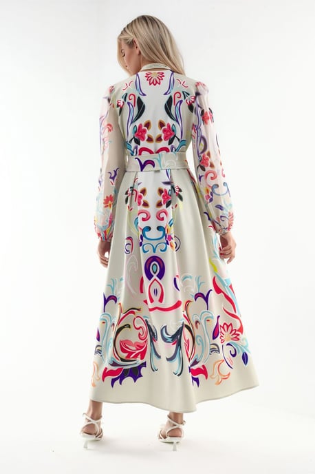 Floral Print Maxi A-Line Dress - Image 2