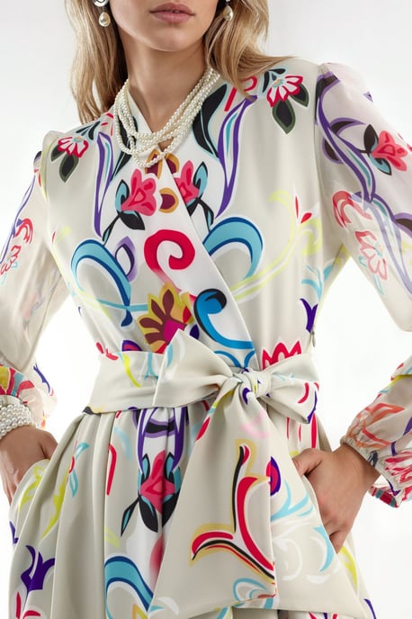 Floral Print Maxi A-Line Dress - Image 4