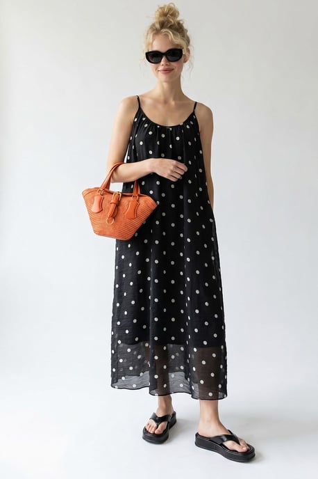 Polkadot A-Lijn Maxi Jurk - Image 3