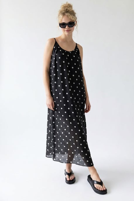 Polkadot A-Lijn Maxi Jurk - Image 4