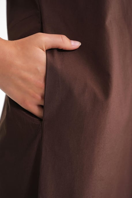 Maxi poplin jurk met zakken - Image 6