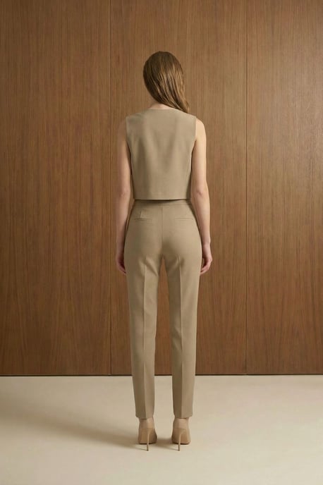 Crew Neck Crop Top & Hoge Taille Broek Twee-Stuks Set - Image 4