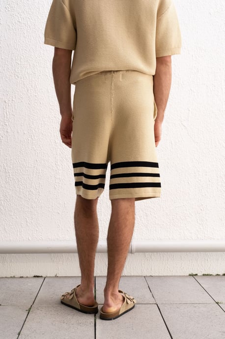 Heren Katoenen Gestreepte Sweatshort - Image 5