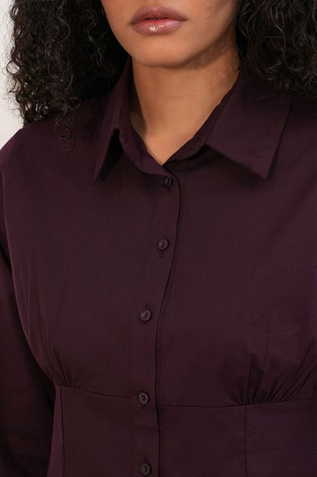 Fitted Poplin Knapp-up Kort Skjorta - Image 5