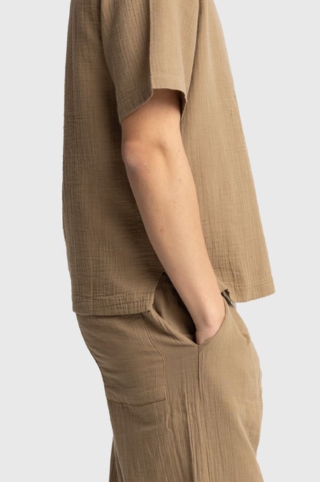 Heren Relaxed Fit Katoenen Korte Mouwen Shirt - Image 2