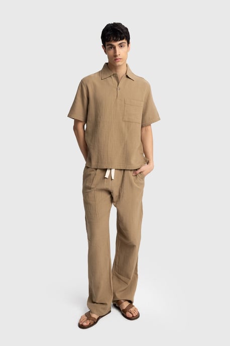 Heren Relaxed Fit Katoenen Korte Mouwen Shirt - Image 4