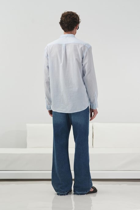 Herrskjorta i bomulls-poplin med långa ärmar - Image 4